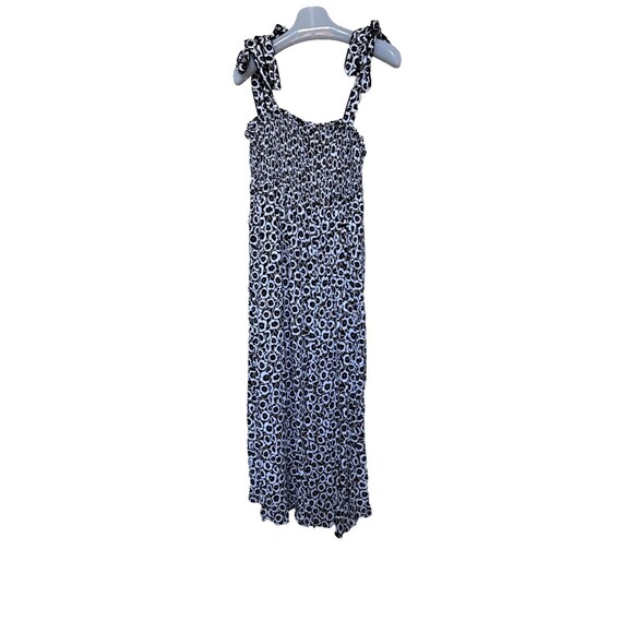 Diane Von Furstenberg X Target Size M Black Poppy Smocked Midi Dress 100% Rayon - Picture 6 of 10